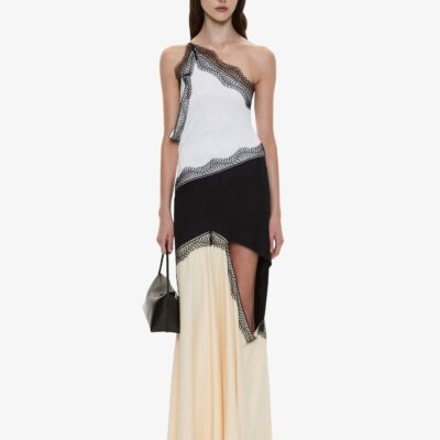 Christopher Esber Keira Split Lace One Shoulder Cutaway Dress — 4 - Image 1