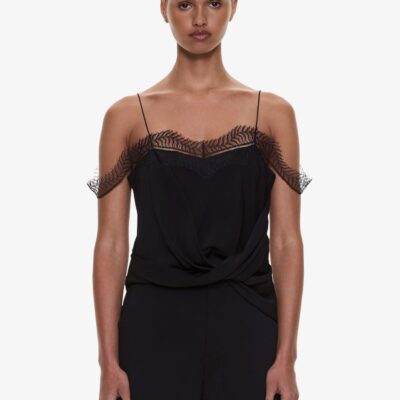 Christopher Esber Miro Split Lace Draped Cami — 4 - Image 1