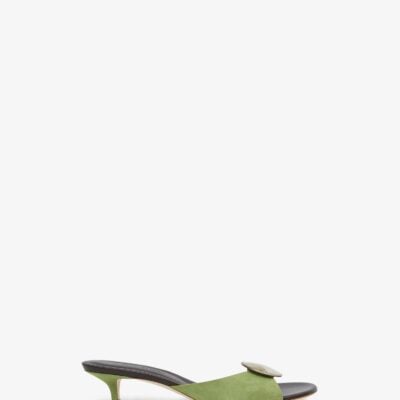 Christopher Esber Aura Quartz Suede Kitten Mule — 35 - Image 1