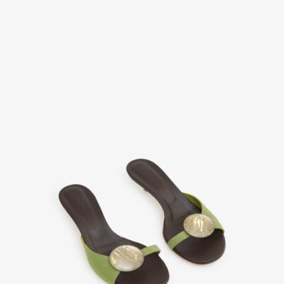 Christopher Esber Aura Quartz Suede Kitten Mule — 35 - Image 2