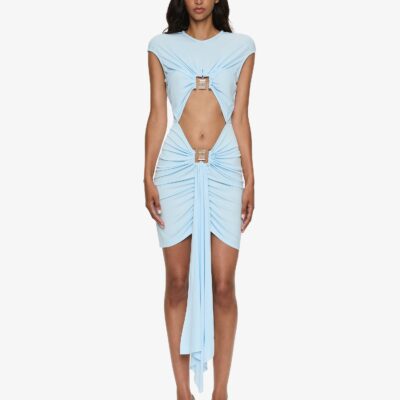 Christopher Esber Bezel Quartz Disconnect Short Sleeve Mini Dress — 4 - Image 1