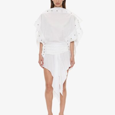 Christopher Esber Cotton Poplin Spiral Stone Snap Dress — 4 - Image 1