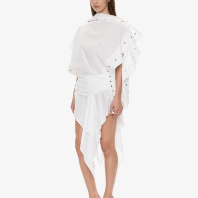 Christopher Esber Cotton Poplin Spiral Stone Snap Dress — 4 - Image 2