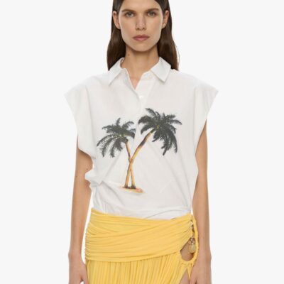 Christopher Esber Mirage Palm Tornado Sleeveless Shirt — 4 - Image 1