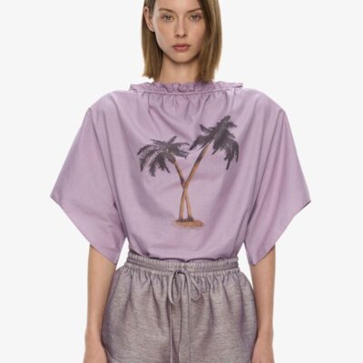 Christopher Esber Mirage Palm Poplin Top — 4 - Image 1