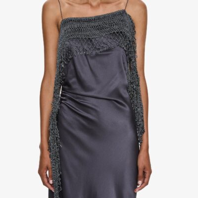 Christopher Esber Droplet Bead Crochet Trimmed Cami Dress — XXS - Image 2
