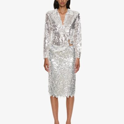 Christopher Esber Opaline Sequin Long Sleeve Polo — 4 - Image 2