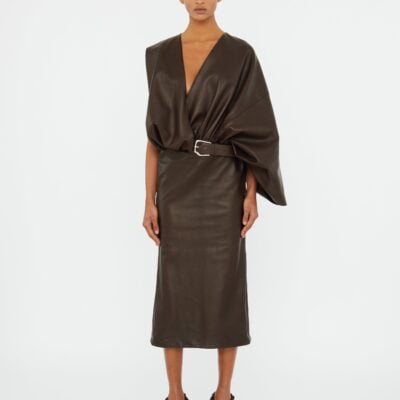 Christopher Esber Swaddled Belted Leather Dress — XXS - Image 1
