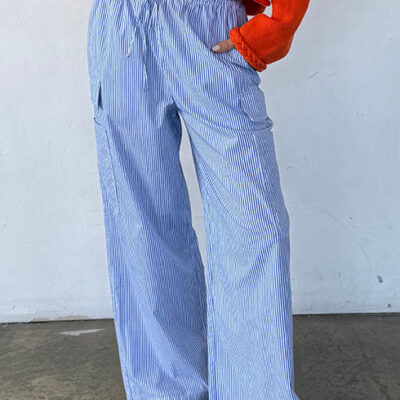 Ciao Lucia Marceau Striped Cotton Poplin Pant — XXS - Image 1