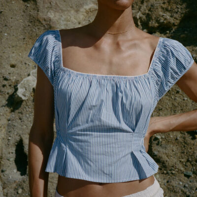 Ciao Lucia Lille Striped Cotton Poplin Top — XXS - Image 1