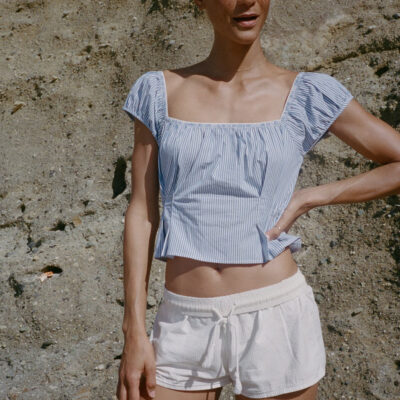 Ciao Lucia Lille Striped Cotton Poplin Top — XXS - Image 2