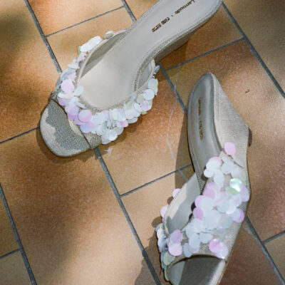 Ciao Lucia Larroudé x Ciao Lucia: Madalena Wedge Mule Beige Raffia - Image 2