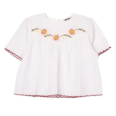 Ciao Lucia Idoya White Embroidered Linen Top — XXS - Image 2
