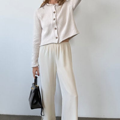 Ciao Lucia Dita Pant Ivory Silk — XXS - Image 1