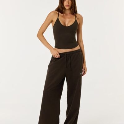 Crop Shop Boutique Wide Leg Sweatpants | Dark Chocolate — XXS - Image 2