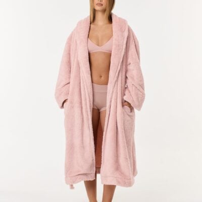 Crop Shop Boutique Teddy Robe | Blush — XXS/XS - Image 2