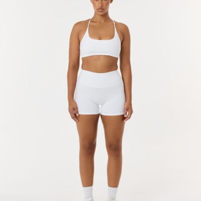 Crop Shop Boutique Serenity Scrunch Shorts 4" | White — XXS - Image 2
