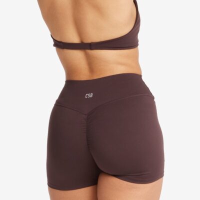 Crop Shop Boutique Serenity Scrunch Shorts 4" | Espresso — XXS - Image 2