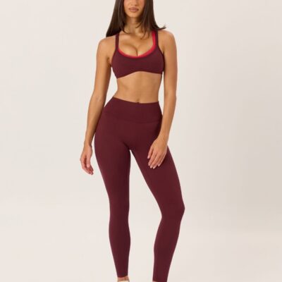 Crop Shop Boutique Serenity Invisible Scrunch Leggings | Burgundy — XXS - Image 2
