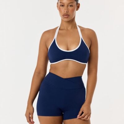 Crop Shop Boutique Serenity Halter Crop | Navy Two Tone — XXS - Image 1