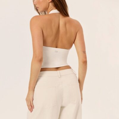 Crop Shop Boutique Serenity Halle Halter Tank | Vanilla — XXS - Image 2