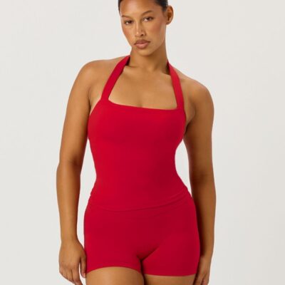 Crop Shop Boutique Serenity Halle Halter Tank | Chilli — XXS - Image 1