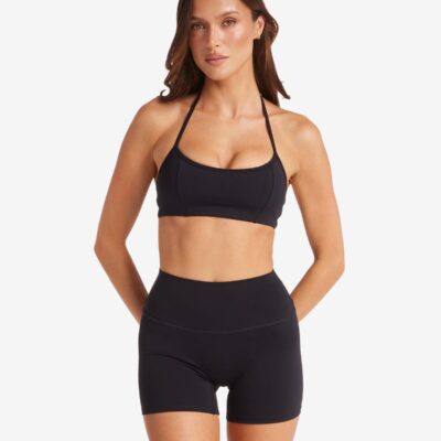 Crop Shop Boutique Serenity Contour Halter Crop | Black — XXS - Image 1