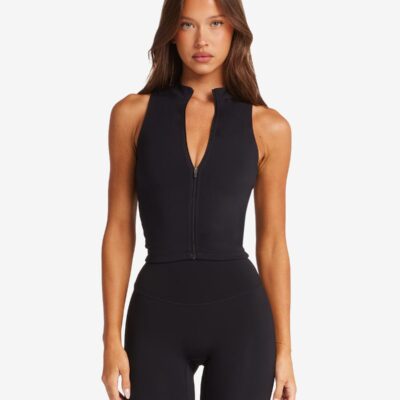 Crop Shop Boutique Serenity Active Zip Tank | Black — XXS - Image 1