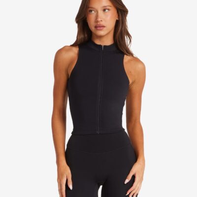 Crop Shop Boutique Serenity Active Zip Tank | Black — XXS - Image 2