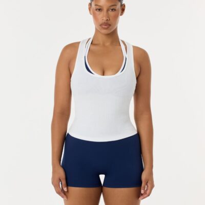 Crop Shop Boutique Racer Longline Rib Tank | White — XXS - Image 2