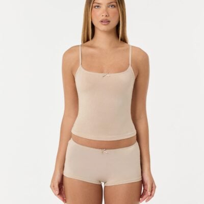 Crop Shop Boutique Picot Sleep Tank | Teddy — XXS - Image 2