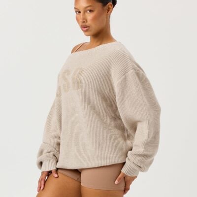 Crop Shop Boutique Off Shoulder Knit Sweater | Oak — XXS - Image 2