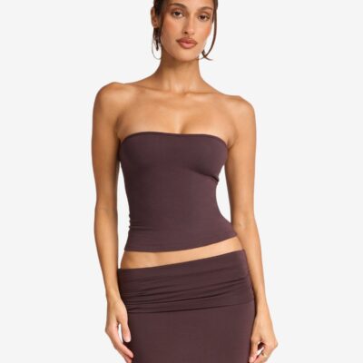 Crop Shop Boutique Longline Bandeau | Espresso — XS - Image 2