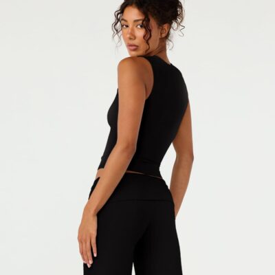 Crop Shop Boutique Jersey V Neck Tank | Black — XXS - Image 2