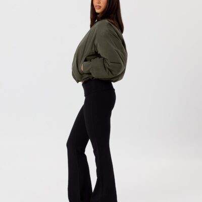Crop Shop Boutique Jersey Flare Pants | Black — XXS - Image 2