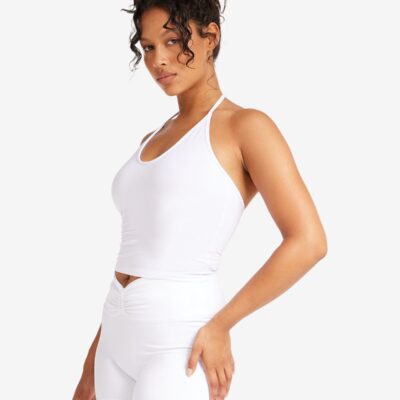 Crop Shop Boutique Halter Tie Tank | White — XS - Image 1