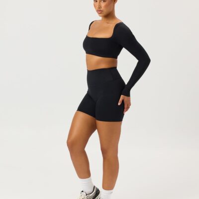 Crop Shop Boutique Freedom Scrunch Shorts 6" | Black — XXS - Image 2