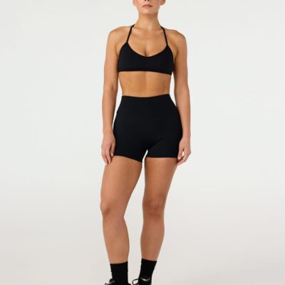 Crop Shop Boutique Freedom Scrunch Shorts 4" | Black — XS - Image 1