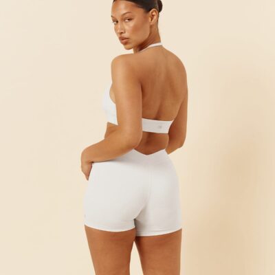 Crop Shop Boutique Form V Waist Shorts 5" | Vanilla — XXS - Image 1