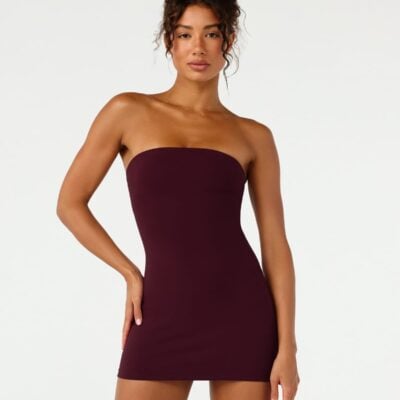 Crop Shop Boutique Form Strapless Mini Dress | Wine — XXS - Image 1
