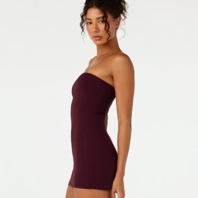 Crop Shop Boutique Form Strapless Mini Dress | Wine — XXS - Image 2