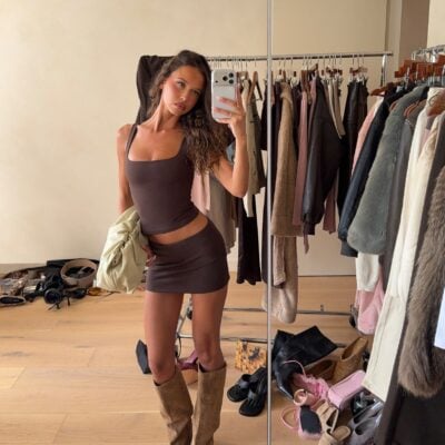 Crop Shop Boutique Form Scoop Tank | Dark Chocolate — XXS - Image 1