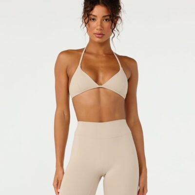 Crop Shop Boutique Form Micro Halter V Crop | Fawn — XXS - Image 1