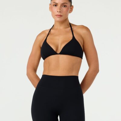 Crop Shop Boutique Form Micro Halter V Crop | Black — XXS - Image 1