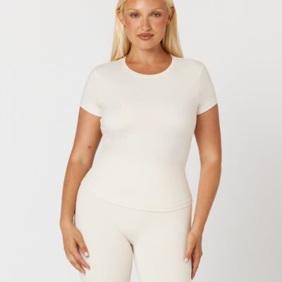 Crop Shop Boutique Form Lite Tee | Vanilla — XXS - Image 2