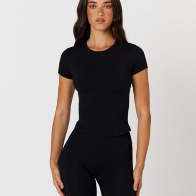 Crop Shop Boutique Form Lite Tee | Black — XXS - Image 1