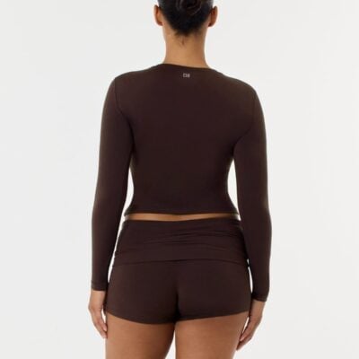 Crop Shop Boutique Form Lite Long Sleeve Top | Espresso — XXS - Image 2