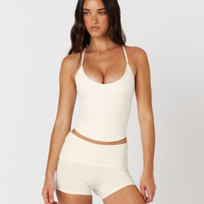 Crop Shop Boutique Form Leisure Tank | Milk — XXS - Image 1