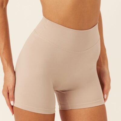 Crop Shop Boutique Form Invisible Scrunch Shorts 5" | Fawn — XXS - Image 1