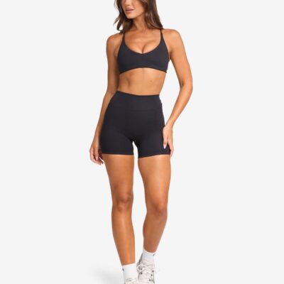 Crop Shop Boutique Form Invisible Scrunch Shorts 5" | Black — XXS - Image 1